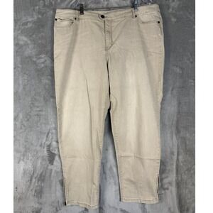 Y2K‎ Chico's Platinum Beige Cropped Zipper Ankle Pants Women's Size 3S
